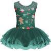 Zaclotre Girls Ballet Leotards Sparkly Sleevesless Mesh Dance Dress Tutu Ballerina Costume for Kids(Christmas)