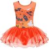 Zaclotre Girls Ballet Leotards Sparkly Sleevesless Mesh Dance Dress Tutu Ballerina Costume for Kids(Halloween)