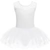 Zaclotre Girls Ballet Leotards Sparkly Sleevesless Mesh Dance Dress Tutu Ballerina Costume for Kids(White)