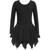 Zaclotre Girls Ballet Leotards with Irregular 2-Layer Skirts Long Sleeve Dance Dress Toddler Ballerina Outfits(Black)