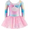 Zaclotre Girls Ballet Long Sleeve Skirted Leotards with Tutus Skirt Dance Dress Ballerina Outfits(Multicolor)