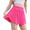 Zaclotre Girls Butterfly Shorts with Pockets 2 in 1 Flowy Running Shorts Kids Athletic Skorts for Tennis Cheer Dance(Hot Pink)