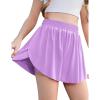 Zaclotre Girls Butterfly Shorts with Pockets 2 in 1 Flowy Running Shorts Kids Athletic Skorts for Tennis Cheer Dance(Lavender)