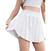 Zaclotre Girls Butterfly Shorts with Pockets 2 in 1 Flowy Running Shorts Kids Athletic Skorts for Tennis Cheer Dance(White)