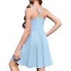 Zaclotre Girls Dresses with Romper Shorts and Pockets Summer Adjustable Spaghetti Straps Athletic Golf Tennis Dress for Kids(Blue)