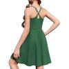 Zaclotre Girls Dresses with Romper Shorts and Pockets Summer Adjustable Spaghetti Straps Athletic Golf Tennis Dress for Kids(Green)