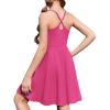 Zaclotre Girls Dresses with Romper Shorts and Pockets Summer Adjustable Spaghetti Straps Athletic Golf Tennis Dress for Kids(Hot Pink)