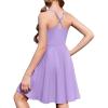 Zaclotre Girls Dresses with Romper Shorts and Pockets Summer Adjustable Spaghetti Straps Athletic Golf Tennis Dress for Kids(Lavender)
