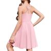 Zaclotre Girls Dresses with Romper Shorts and Pockets Summer Adjustable Spaghetti Straps Athletic Golf Tennis Dress for Kids(Pink)