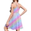 Zaclotre Girls Dresses with Romper Shorts and Pockets Summer Adjustable Spaghetti Straps Athletic Golf Tennis Dress for Kids(Rainbow Leopard)