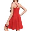 Zaclotre Girls Dresses with Romper Shorts and Pockets Summer Adjustable Spaghetti Straps Athletic Golf Tennis Dress for Kids(Red)