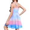 Zaclotre Girls Dresses with Romper Shorts and Pockets Summer Adjustable Spaghetti Straps Athletic Golf Tennis Dress for Kids(Tie Dye)