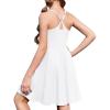 Zaclotre Girls Dresses with Romper Shorts and Pockets Summer Adjustable Spaghetti Straps Athletic Golf Tennis Dress for Kids(White)