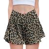 Zaclotre Girls Flowy Shorts with Spandex Liner V Crossover 2 in 1 Athletic Running Shorts with Pockets Kids Butterfly Skorts(Brown Leopard)