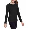 Zaclotre Girls Long Sleeve Shirts with Zipper Pockets Quick Dry Athletic Workout Tops for Kids Sport Performance Clothes(Black)