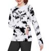 Zaclotre Girls Long Sleeve Shirts with Zipper Pockets Quick Dry Athletic Workout Tops for Kids Sport Performance Clothes(Tie Dye)