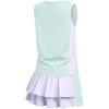 Zaclotre Girls Tennis Golf Dress Outfit Sleeveless Tank Top and Skorts Sets Sport Skirt with Shorts(Aqua Blue)