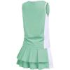 Zaclotre Girls Tennis Golf Dress Outfit Sleeveless Tank Top and Skorts Sets Sport Skirt with Shorts(Light Green)
