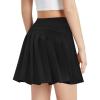 Zaclotre Girls Tennis Skirt with Shorts Pleated Back Kids Golf Skort Workout Running Sports Athletic Skirt with Pockets(Black)