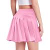 Zaclotre Girls Tennis Skirt with Shorts Pleated Back Kids Golf Skort Workout Running Sports Athletic Skirt with Pockets(Pink)