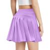 Zaclotre Girls Tennis Skirt with Shorts Pleated Back Kids Golf Skort Workout Running Sports Athletic Skirt with Pockets(Purple)