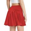 Zaclotre Girls Tennis Skirt with Shorts Pleated Back Kids Golf Skort Workout Running Sports Athletic Skirt with Pockets(Red)