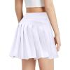 Zaclotre Girls Tennis Skirt with Shorts Pleated Back Kids Golf Skort Workout Running Sports Athletic Skirt with Pockets(White)