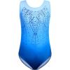 Zaclotre Gymnastics Leotards for Girls with Shorts Rainbow Star Leopard Toddler Kids Sparkly Dance Outfits Biketard(Gradient Blue)