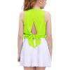 Zaclotre Kid Girls Athletic Tank Tops Open Tie Back Sleeveless Workout Running Tennis Sports Shirts 5-14Years(Neon Green)
