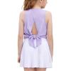 Zaclotre Kid Girls Athletic Tank Tops Open Tie Back Sleeveless Workout Running Tennis Sports Shirts 5-14Years(Purple)