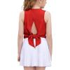 Zaclotre Kid Girls Athletic Tank Tops Open Tie Back Sleeveless Workout Running Tennis Sports Shirts 5-14Years(Red)