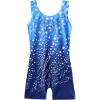 Zaclotre Kid Girls Gymnastic Leotard Sparkly Shiny Diamond Ballet Dance One Piece Outfit(Blue Star)