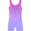 Zaclotre Kid Girls Gymnastic Leotard Sparkly Shiny Diamond Ballet Dance One Piece Outfit(Pink Purple)