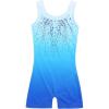 Zaclotre Kid Girls Gymnastic Leotard Sparkly Shiny Diamond Ballet Dance One Piece Outfit(Shiny Blue)