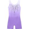 Zaclotre Kid Girls Gymnastic Leotard Sparkly Shiny Diamond Ballet Dance One Piece Outfit(Shiny Lilac)