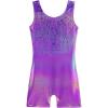 Zaclotre Kid Girls Gymnastic Leotard Sparkly Shiny Diamond Ballet Dance One Piece Outfit(Sparkly Purple)