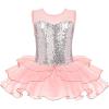 Zaclotre Kids Sequin Ballet Leotards Sleevesless Mesh Tutu Dress Dance Ballerina Outfits(Ballet Pink)