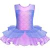 Zaclotre Kids Sequin Ballet Leotards Sleevesless Mesh Tutu Dress Dance Ballerina Outfits(Blue Mermaid)