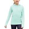 Zaclotre Kids UPF 50+ Sun Shirt Girls Quick Dry Sun Protection Clothing Athletic Hoodie with Thumbholes(Aqua Green)