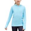 Zaclotre Kids UPF 50+ Sun Shirt Girls Quick Dry Sun Protection Clothing Athletic Hoodie with Thumbholes(Blue)