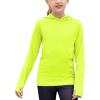 Zaclotre Kids UPF 50+ Sun Shirt Girls Quick Dry Sun Protection Clothing Athletic Hoodie with Thumbholes(Neon Green)