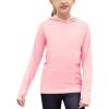 Zaclotre Kids UPF 50+ Sun Shirt Girls Quick Dry Sun Protection Clothing Athletic Hoodie with Thumbholes(Pink)