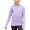 Zaclotre Kids UPF 50+ Sun Shirt Girls Quick Dry Sun Protection Clothing Athletic Hoodie with Thumbholes(Purple)