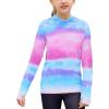 Zaclotre Kids UPF 50+ Sun Shirt Girls Quick Dry Sun Protection Clothing Athletic Hoodie with Thumbholes(Tie Dye)