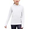 Zaclotre Kids UPF 50+ Sun Shirt Girls Quick Dry Sun Protection Clothing Athletic Hoodie with Thumbholes(White)