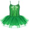 Zaclotre Little Girls Sequin Leotard Sparkly Strap Ballet Leotards Tutu Dress Ballerina Outfit Dance Costume for Kids(Green)