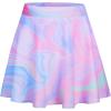 Zaclotre Skorts Skirts for Girls Elastic High Waisted Tennis Skirt with 2 Pockets Athletic Golf Workout Sports Shorts(Tie Dye)
