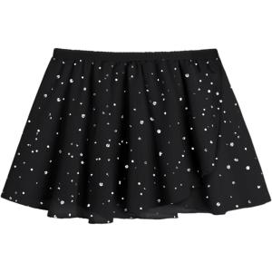 Zaclotre 3 Pack Girls Ballet Skirts Dance Skirt Chiffon Wrap for Toddler/Kids/Little Girl Dancewear(Black Shiny)