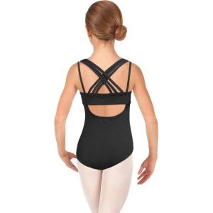 Zaclotre Ballet Leotard for Girls Crisscross Straps Gymnastic Outfits Hollow Back Dance Leotards(Black)