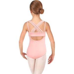 Zaclotre Ballet Leotard for Girls Crisscross Straps Gymnastic Outfits Hollow Back Dance Leotards(Pink)